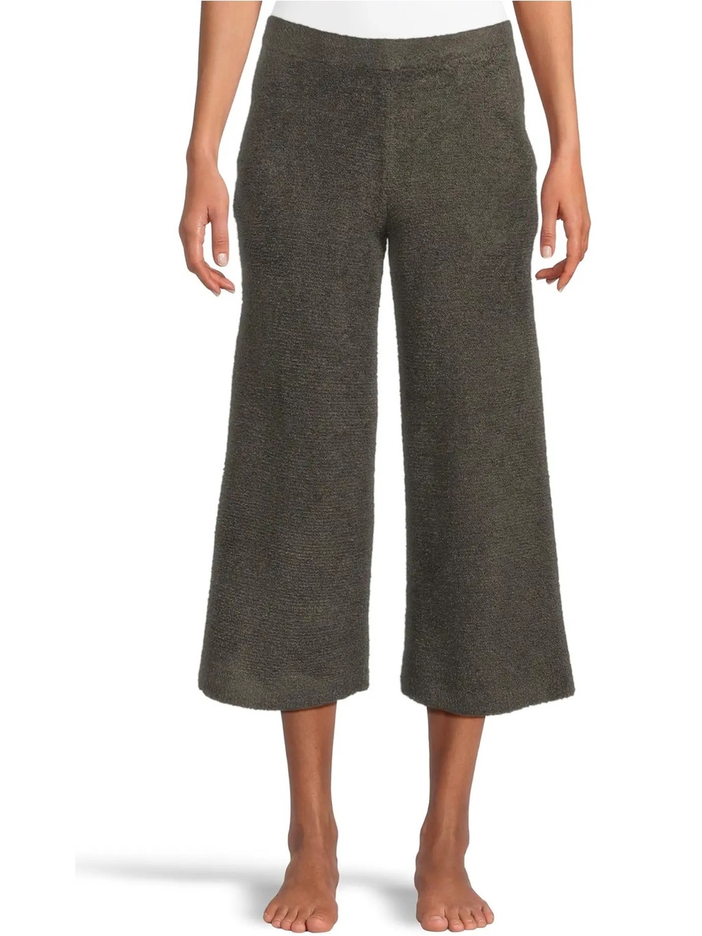 Barefoot Dreams womens size M Cozychic Ultra Lite green pull on cropped pants